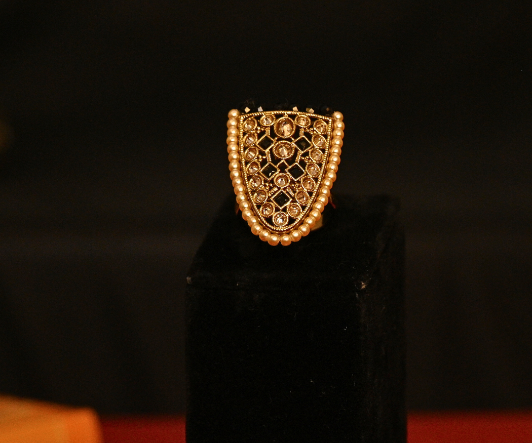Nashq Antique Adjustable Gold-Plated Ring