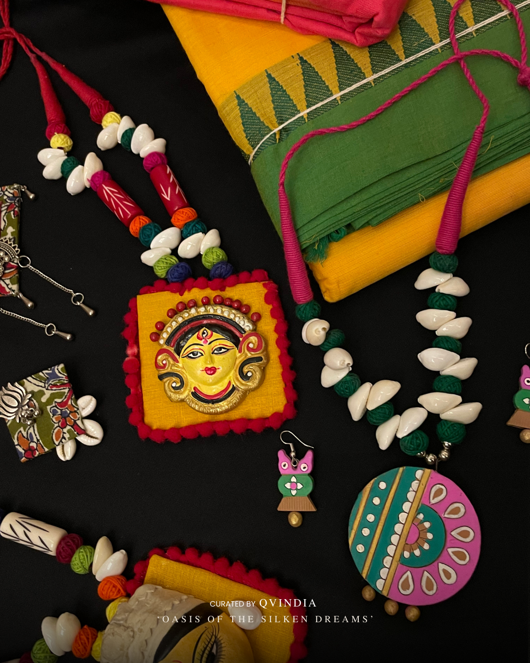 Durga Shakti Terracotta Art Necklace