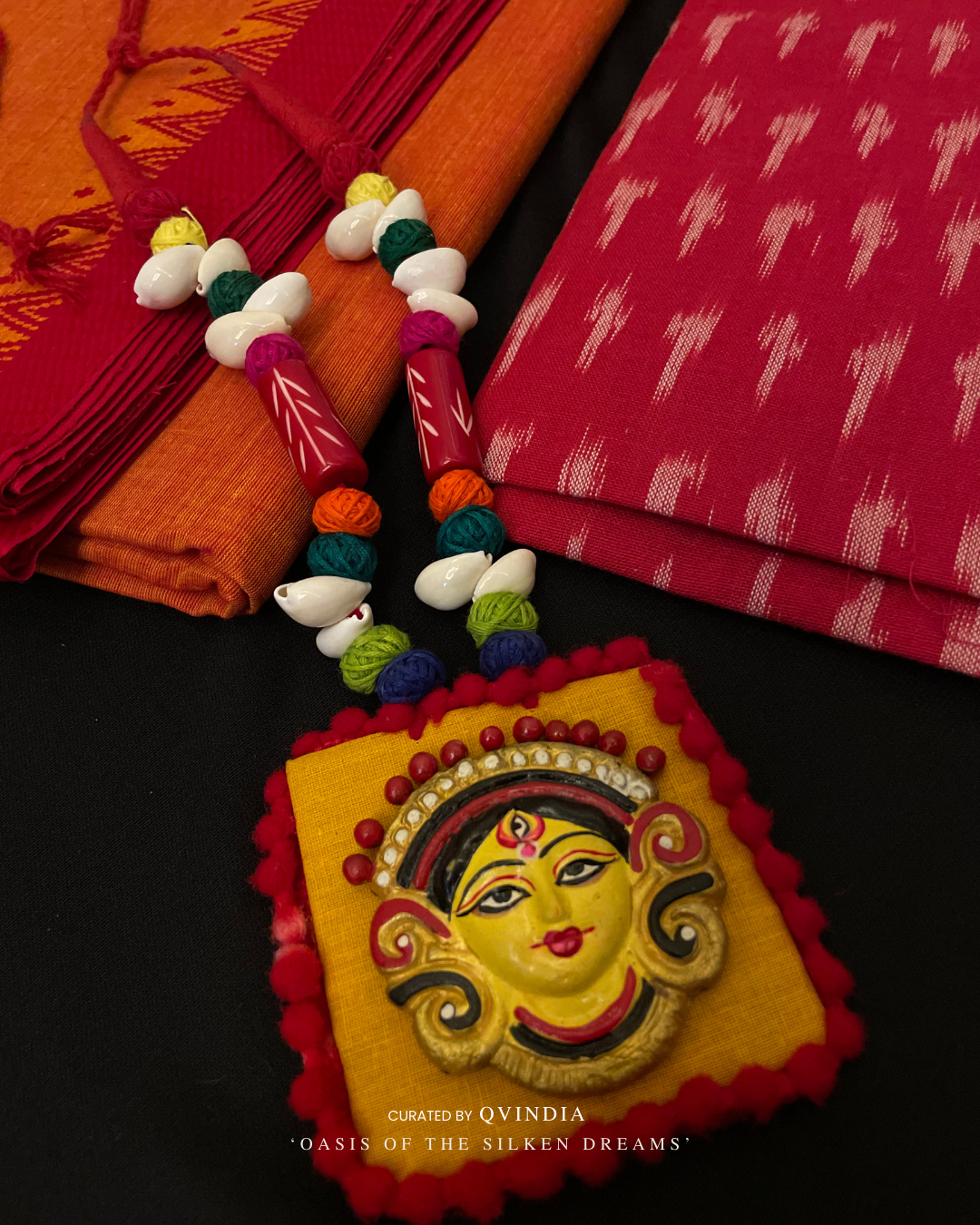 Durga Shakti Terracotta Art Necklace