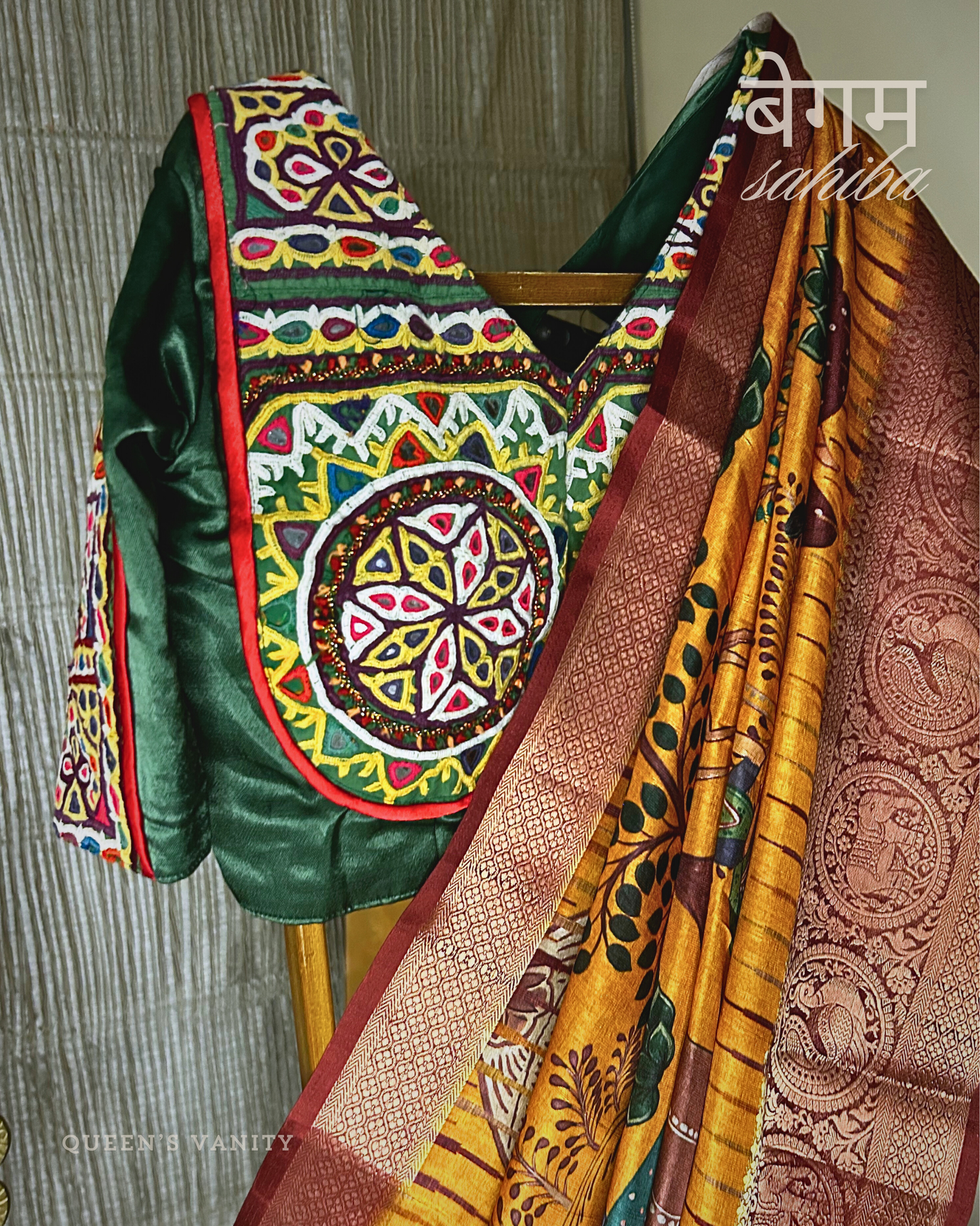 Radha Pichwai Ikkat Semi-Tussar Silk Saree