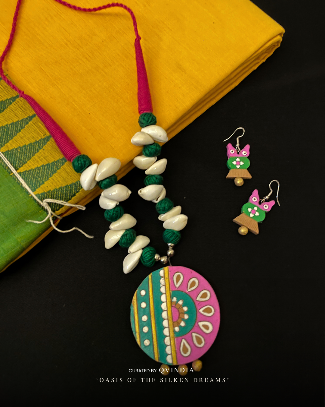 Lakshmi Uluka Terracotta Art Necklace with Earrings