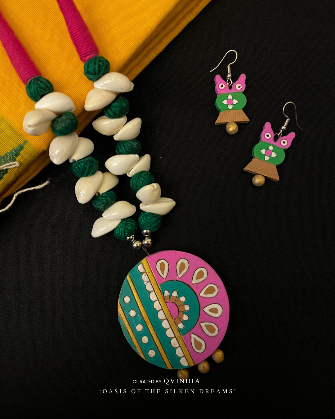 Lakshmi Uluka Terracotta Art Necklace with Earrings
