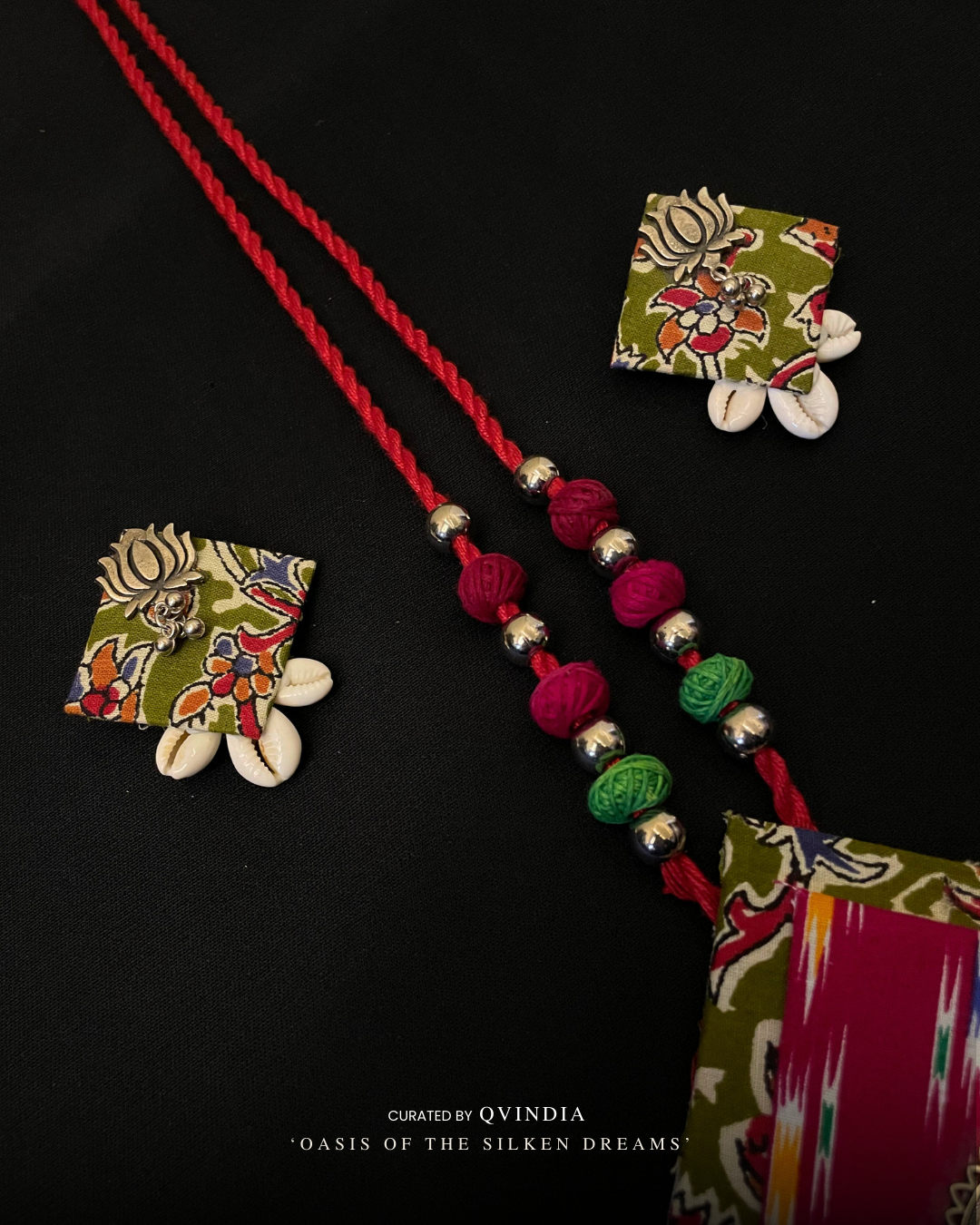 Ikkat Raga Necklace with Kodi Earrings