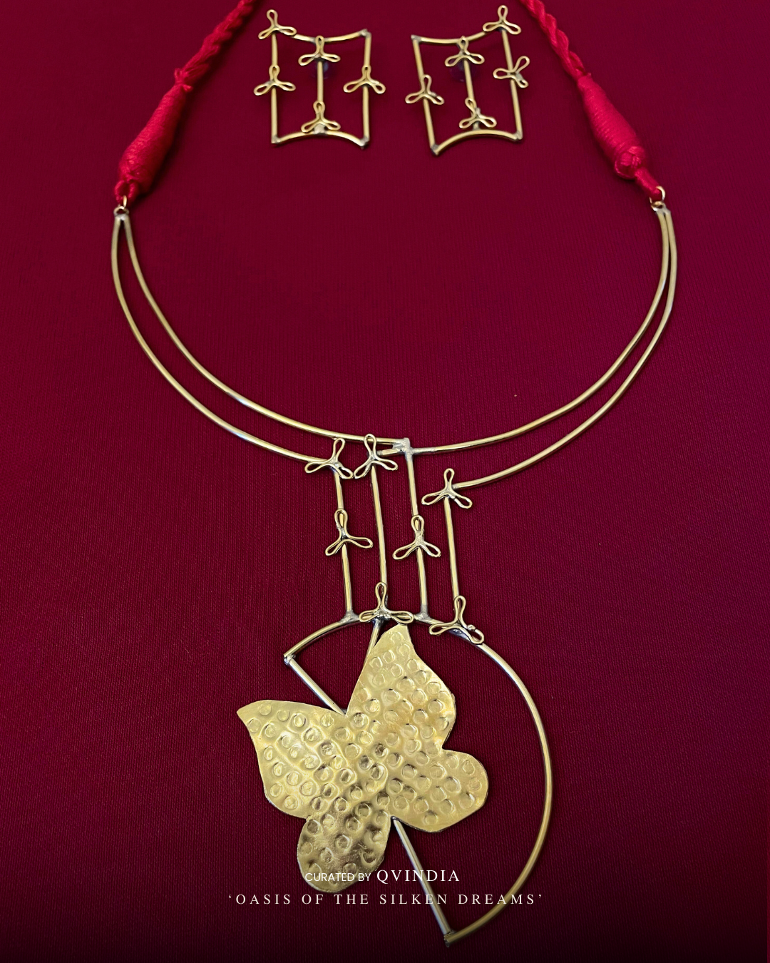 Titli Rupa Dhokra Art Necklace with Earrings