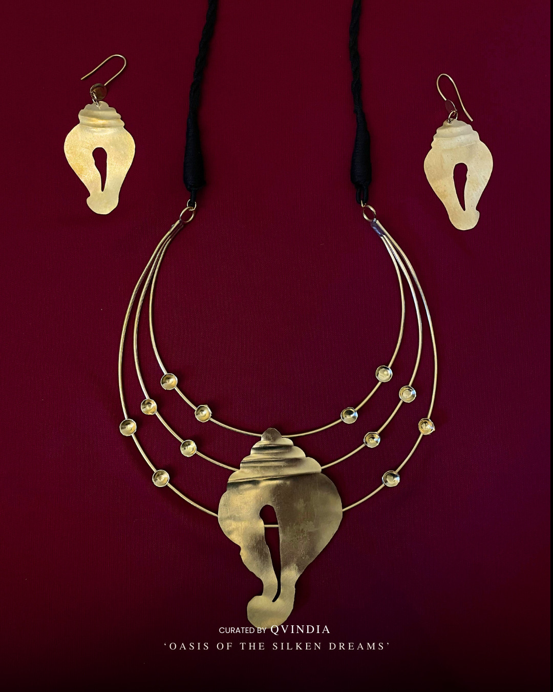 Vinayak Rupa Dhokra Art Necklace with Earrings