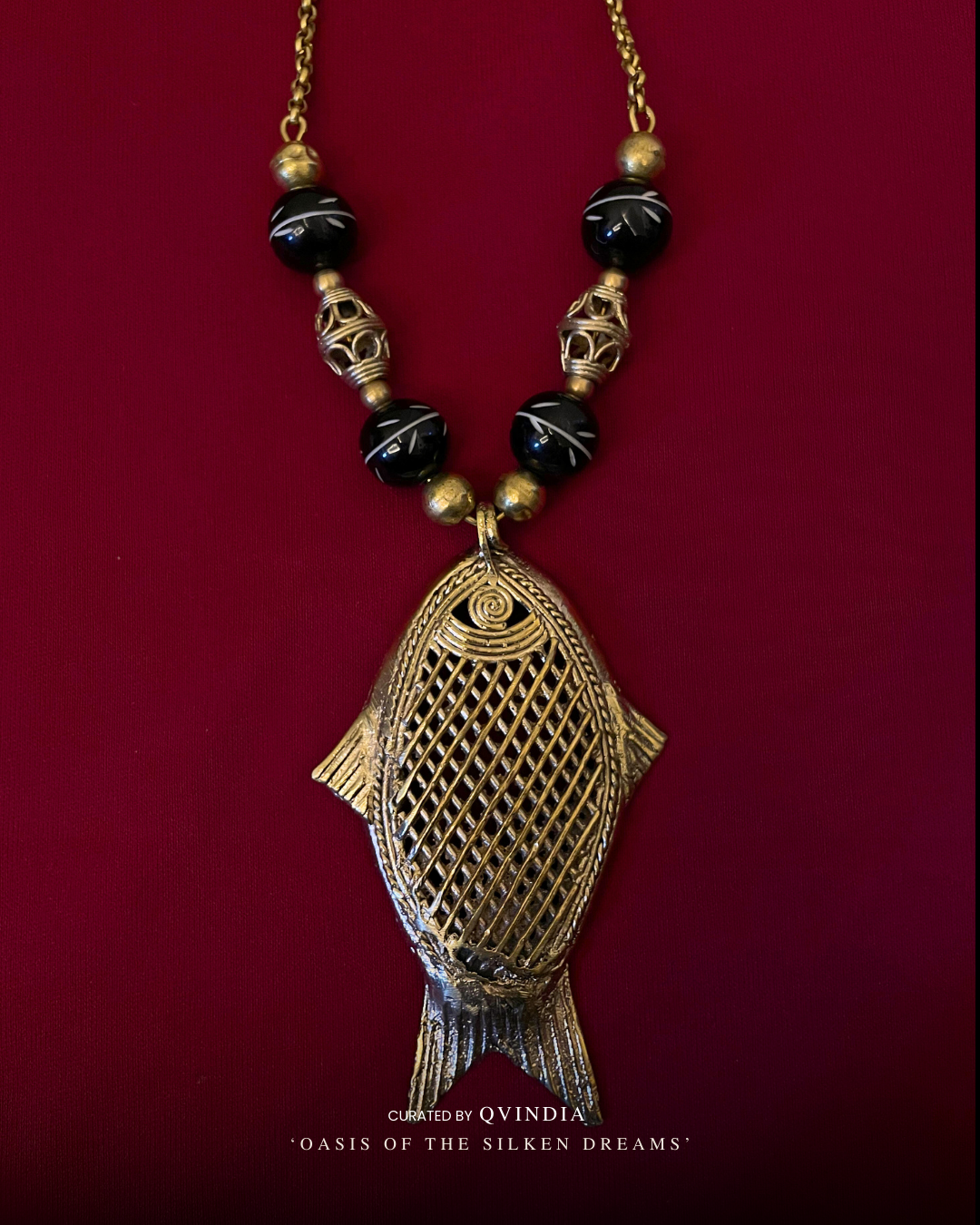 Matsya Fish Dhokra Art Necklace