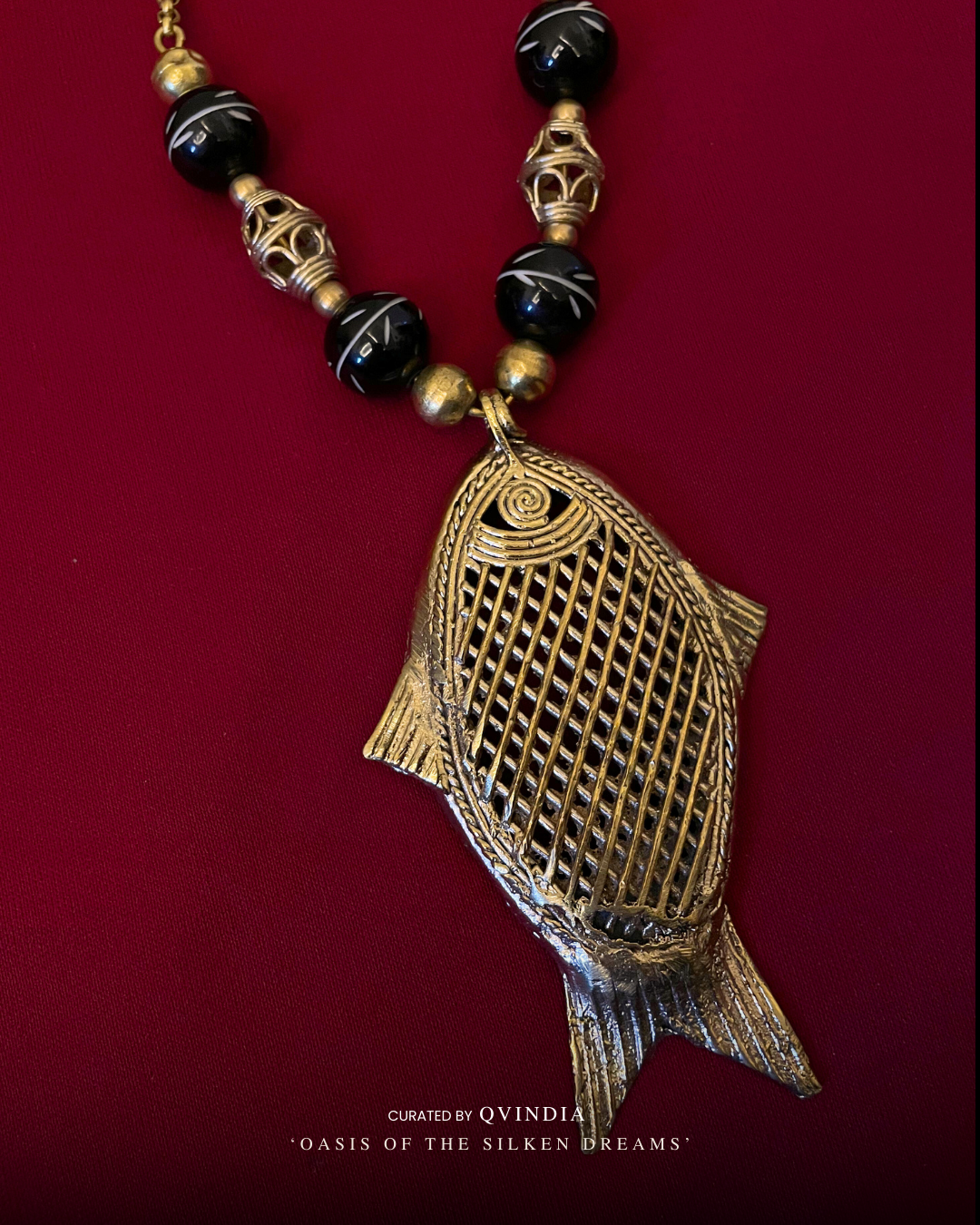 Matsya Fish Dhokra Art Necklace