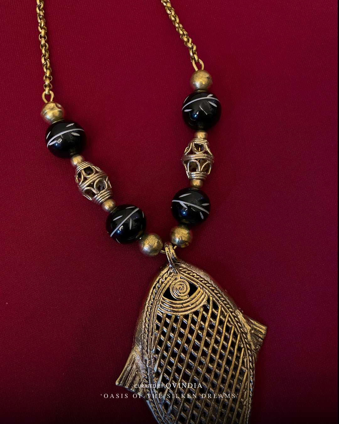 Matsya Fish Dhokra Art Necklace