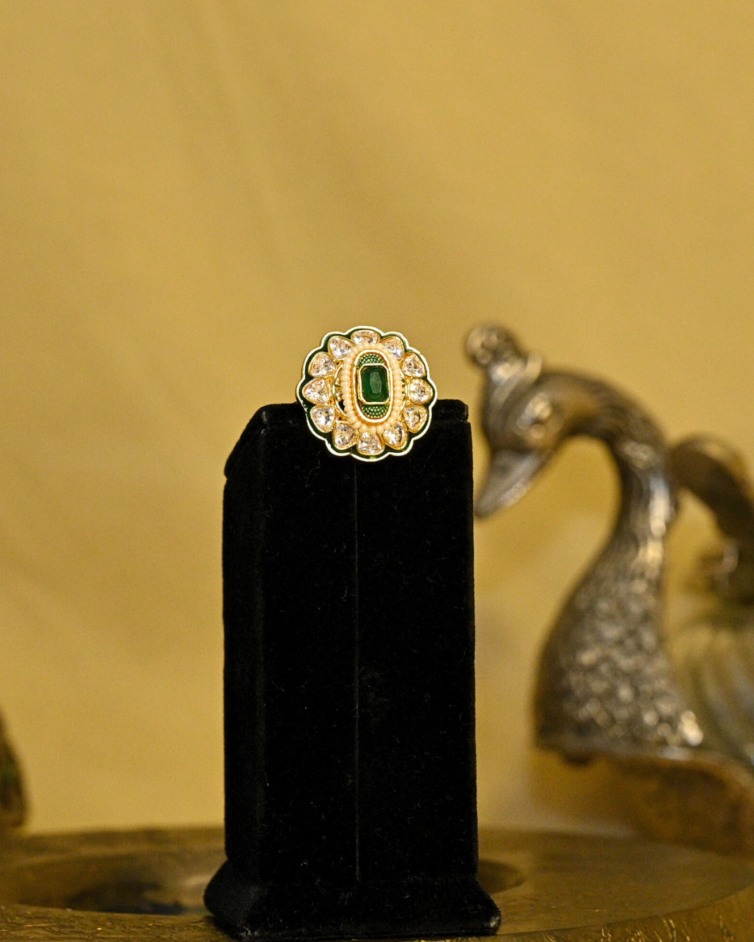 Nayantara Kundan Emerald Ring