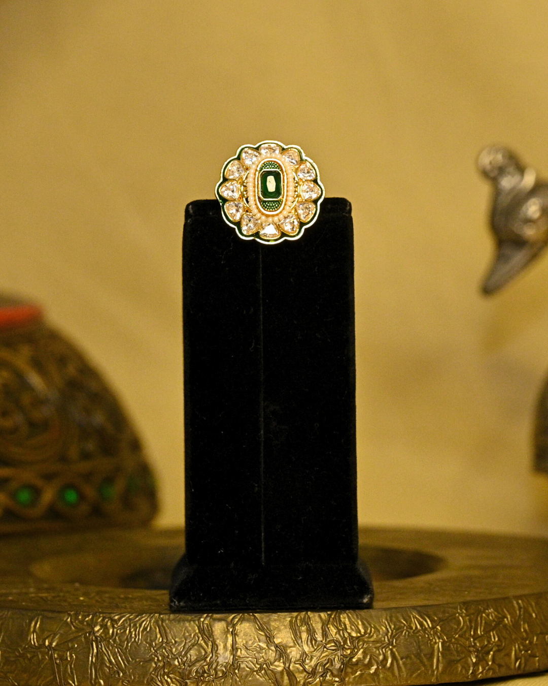 Nayantara Kundan Emerald Ring