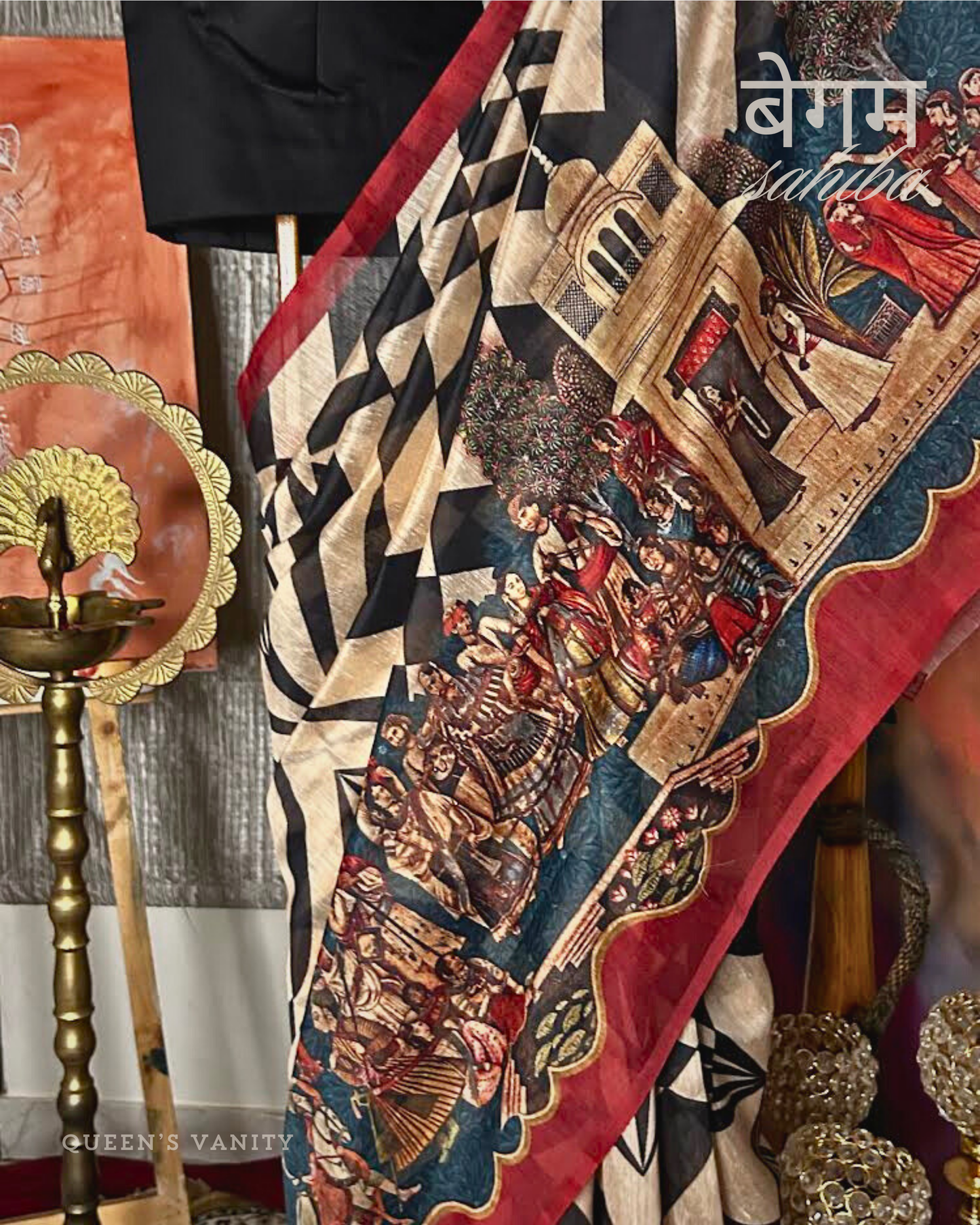 Sophia Retro Mughal Art Chanderi Cotton Saree