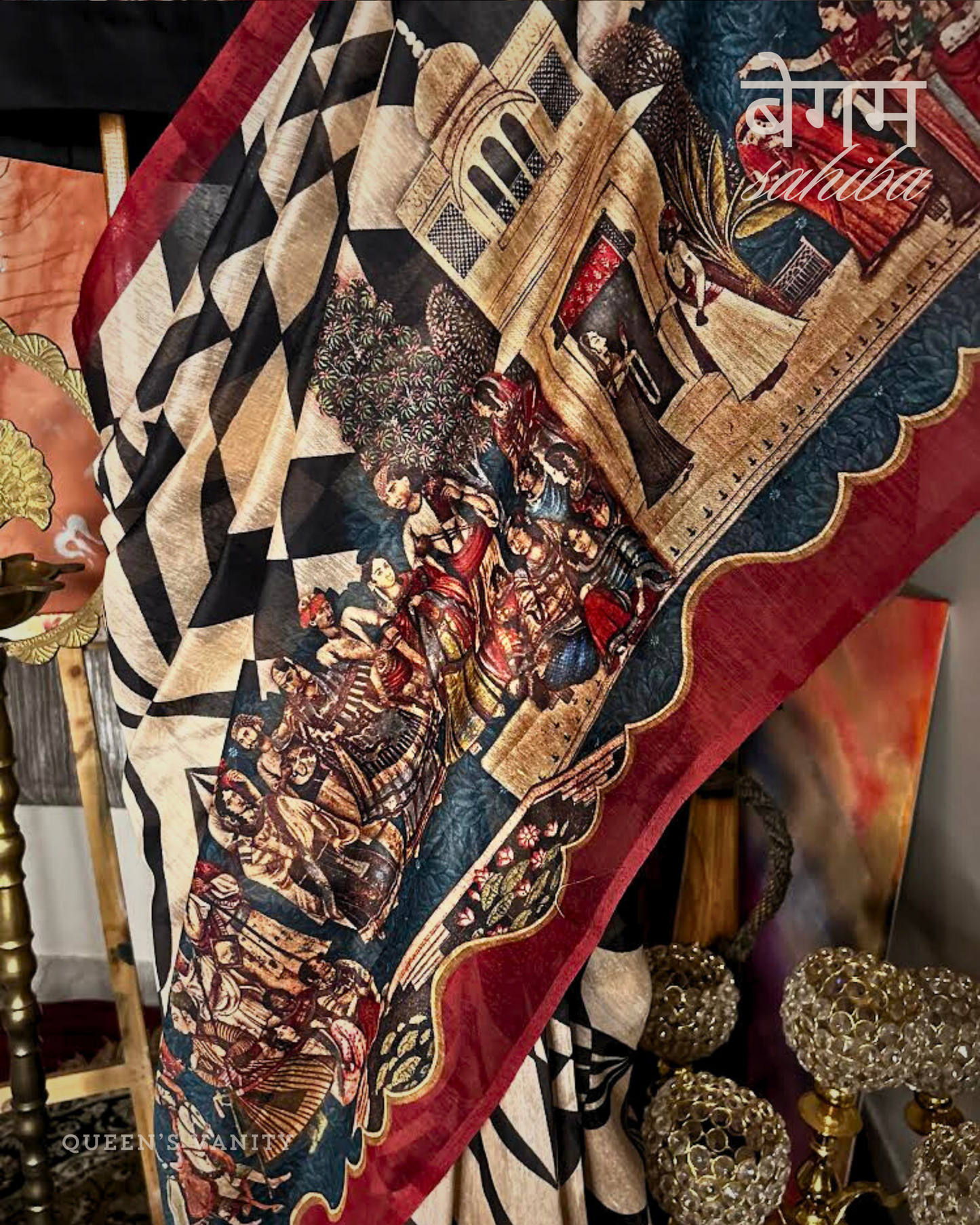 Sophia Retro Mughal Art Chanderi Cotton Saree