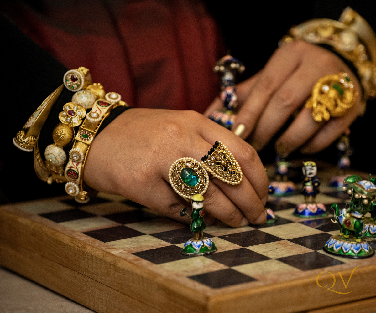 Nashq Antique Adjustable Gold-Plated Ring