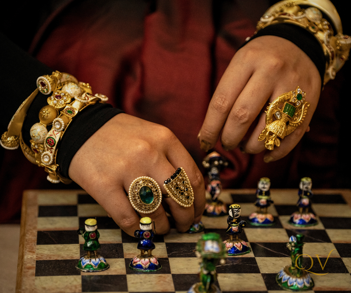 Nashq Antique Adjustable Gold-Plated Ring