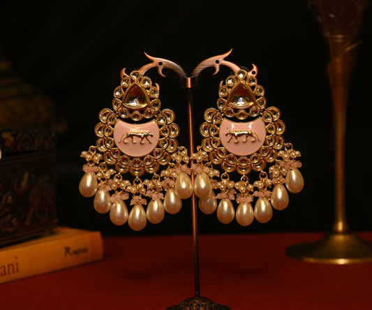Chaand Baaliyan Matte Gold Plated Long Earrings