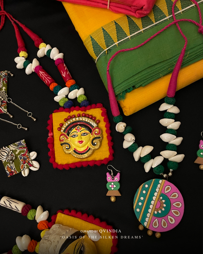 Durga Shakti Terracotta Art Necklace