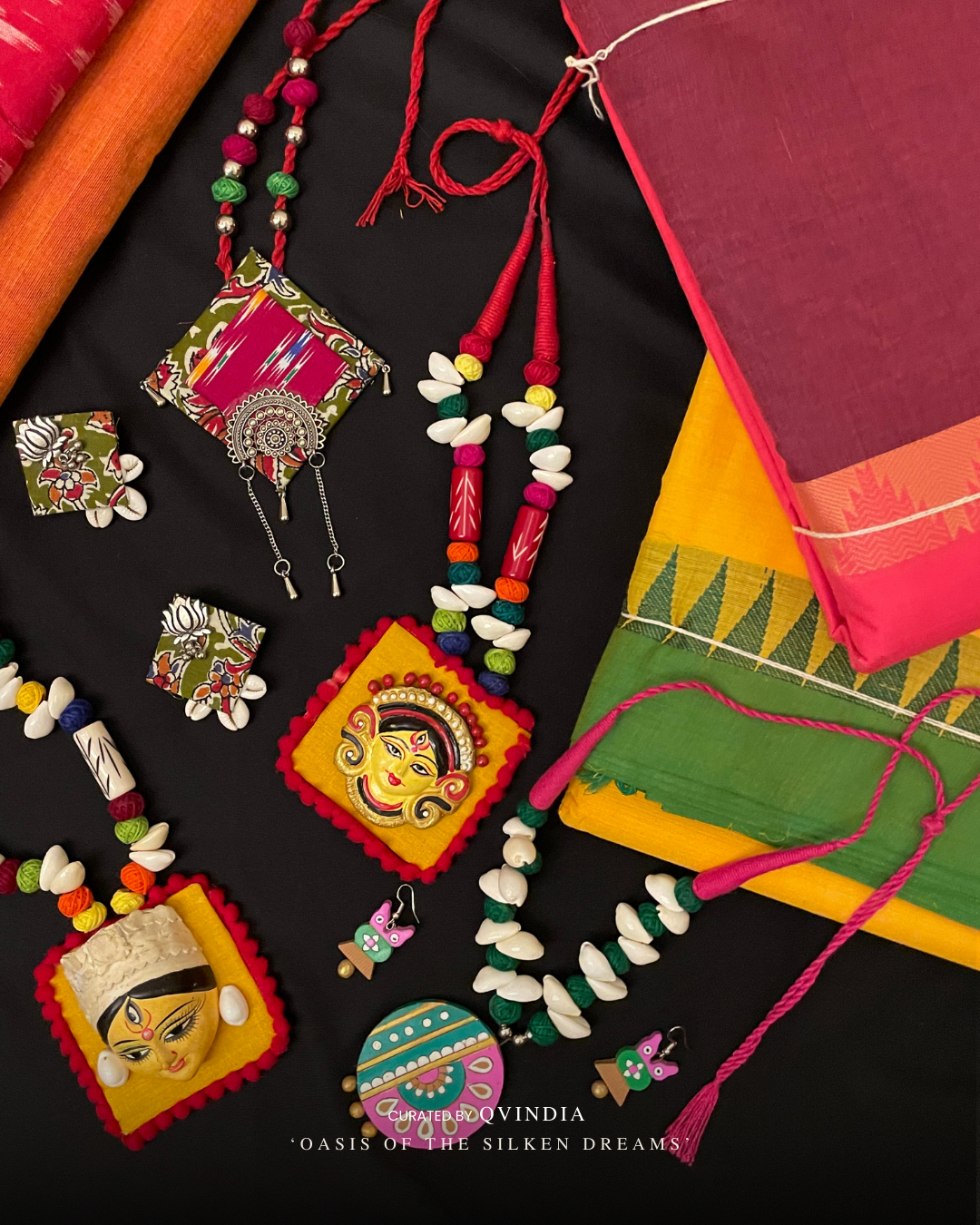 Mahalakshmi Durga Terracotta Art Necklace