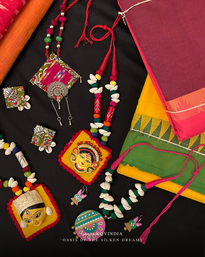 Mahalakshmi Durga Terracotta Art Necklace