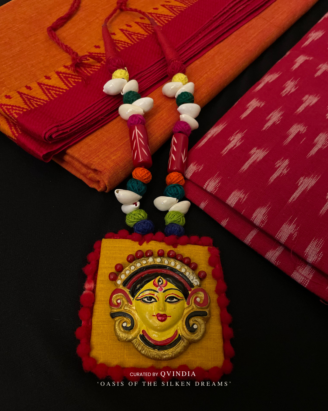 Durga Shakti Terracotta Art Necklace