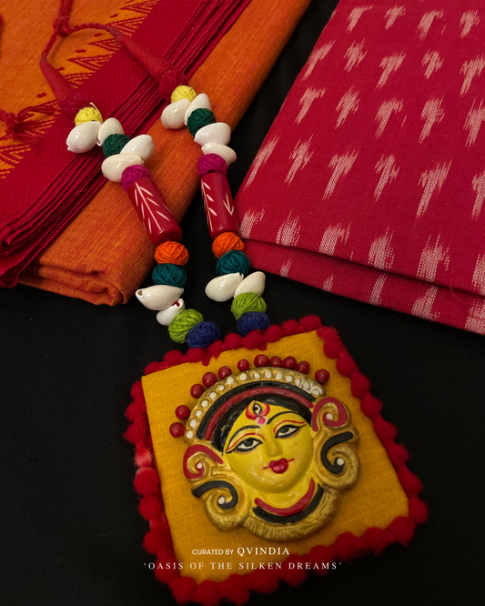 Durga Shakti Terracotta Art Necklace