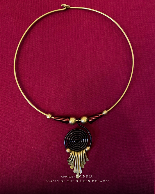 Chakra Vritt Dhokra Art Choker Necklace