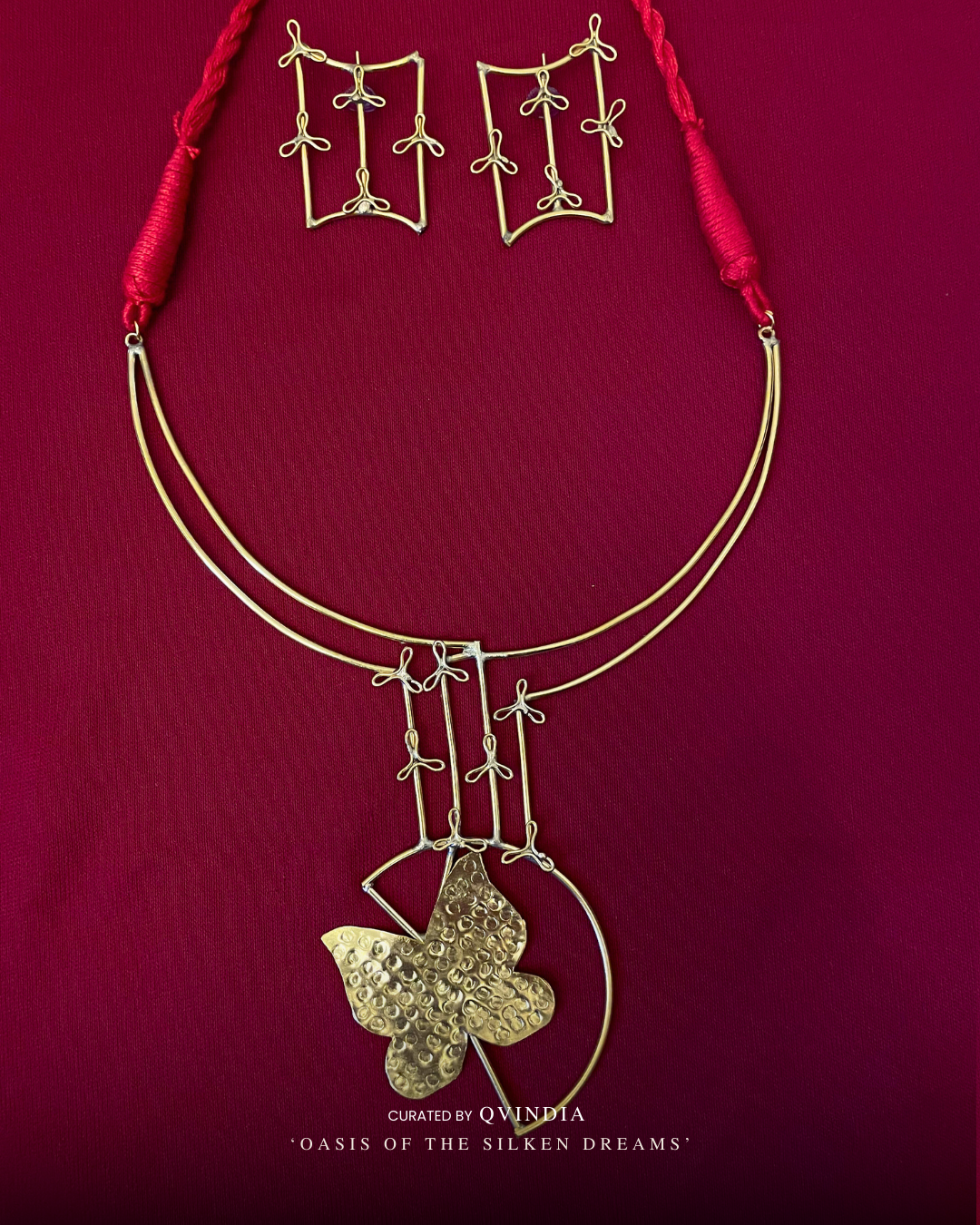 Titli Rupa Dhokra Art Necklace with Earrings