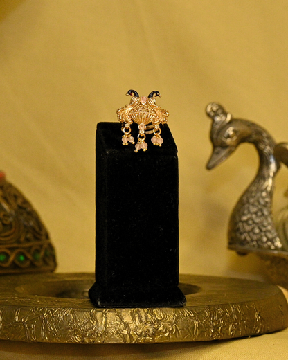 Morbagh Drops Kundan Coral Ring