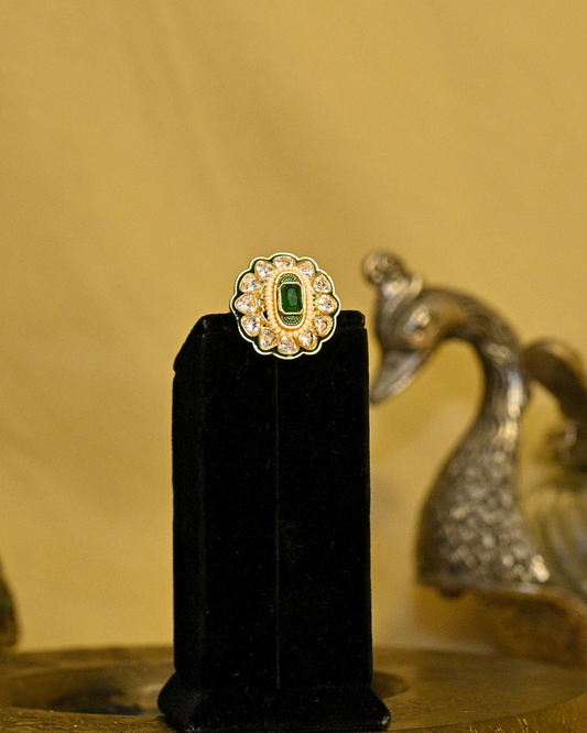 Nayantara Kundan Emerald Ring