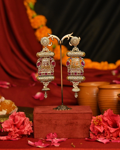 Begum Noor Oxidised Silver Earrings