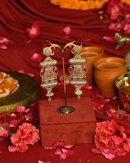 Begum Noor Oxidised Silver Earrings