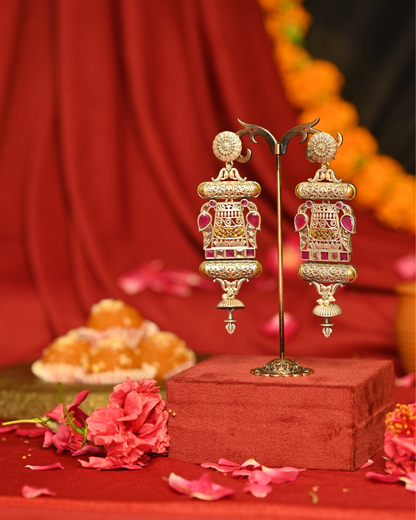 Begum Noor Oxidised Silver Earrings