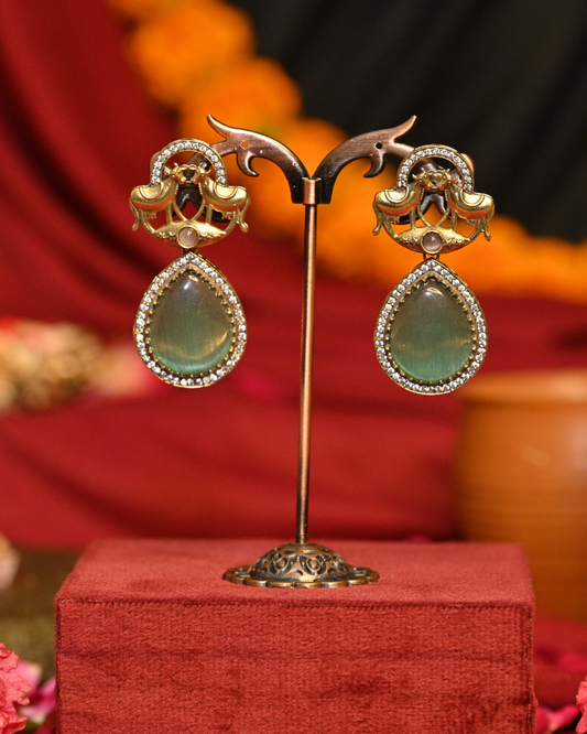 Kamadhenu Oxidised Silver Earrings