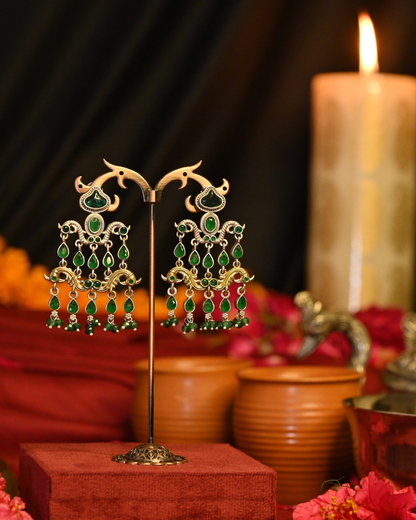 Jalika Oxidised Silver Earrings