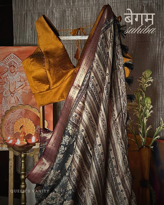 Paro Gulaab Semi-Tussar Silk Saree