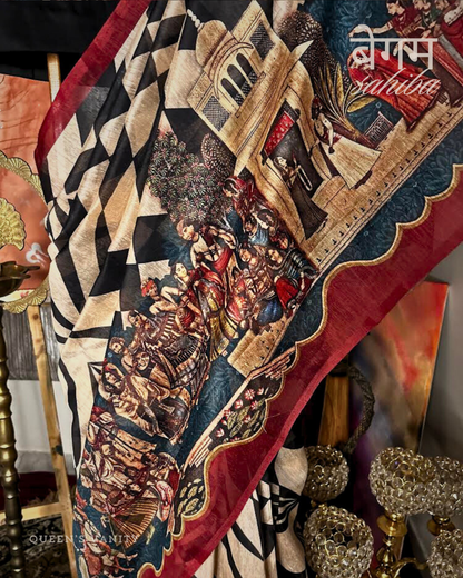 Sophia Retro Mughal Art Chanderi Cotton Saree