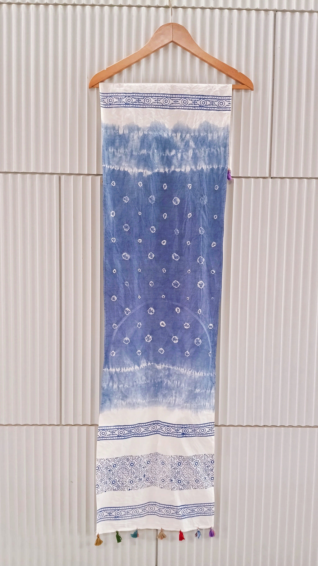 Indigo Nightsky Handcrafted Bandhani Tie-Dye Cotton Stole