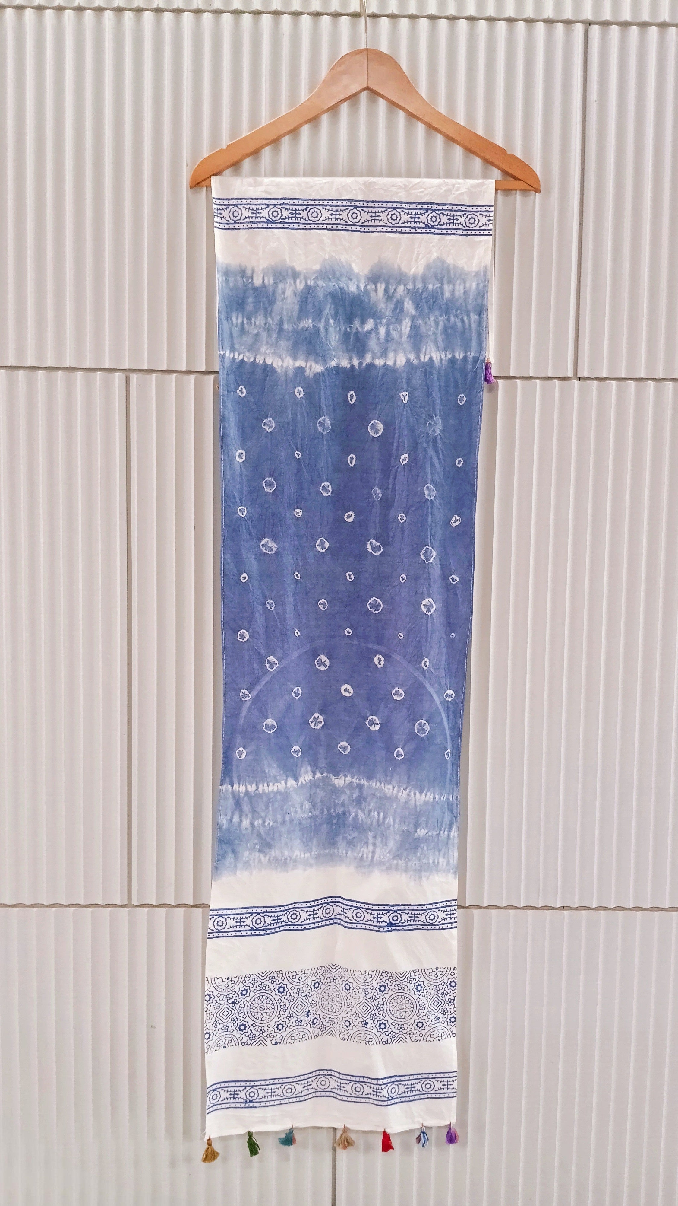Indigo Nightsky Handcrafted Bandhani Tie-Dye Cotton Stole