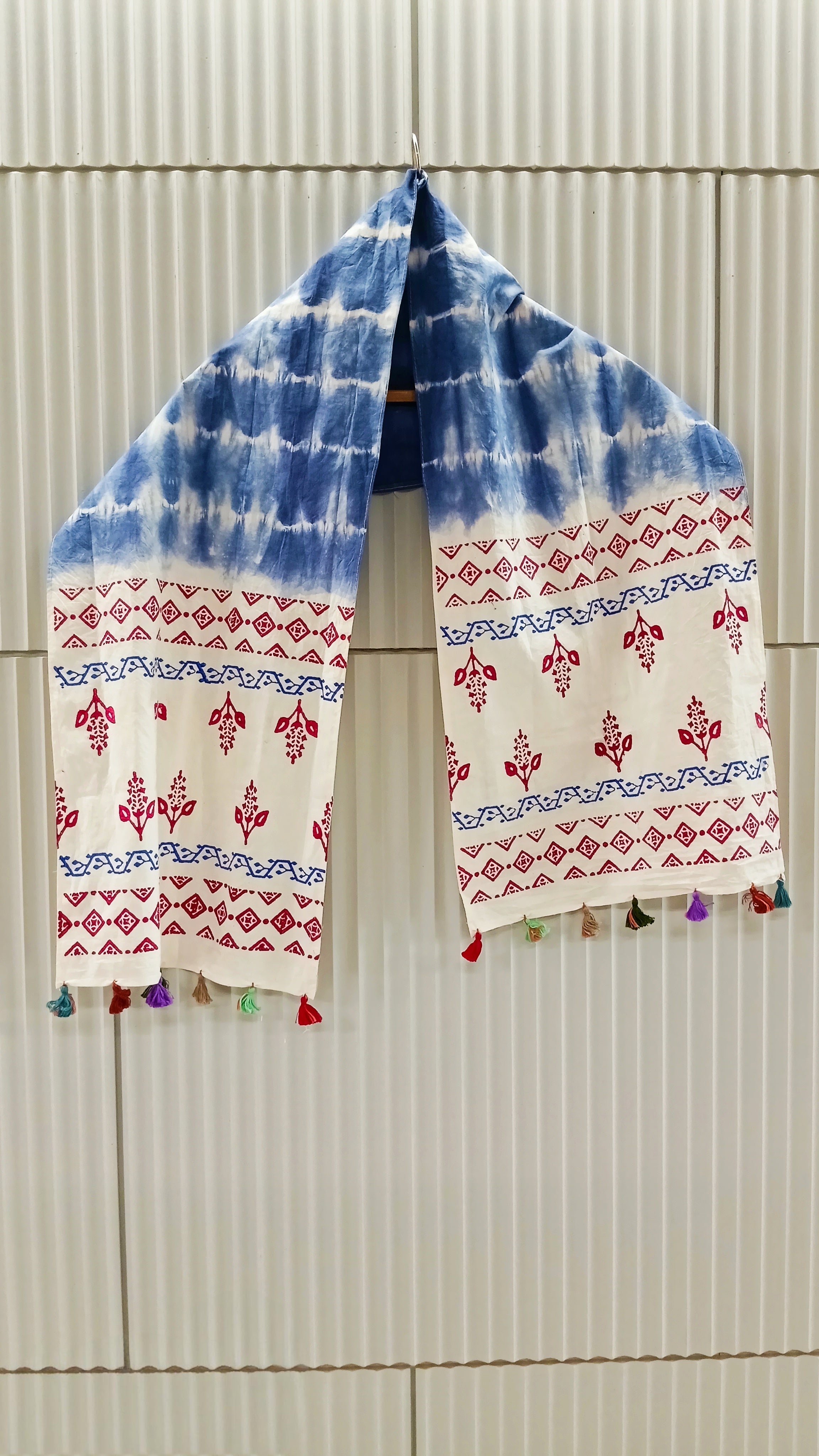 Indigo Mirage Handcrafted Bandhani Tie-Dye Cotton Stole