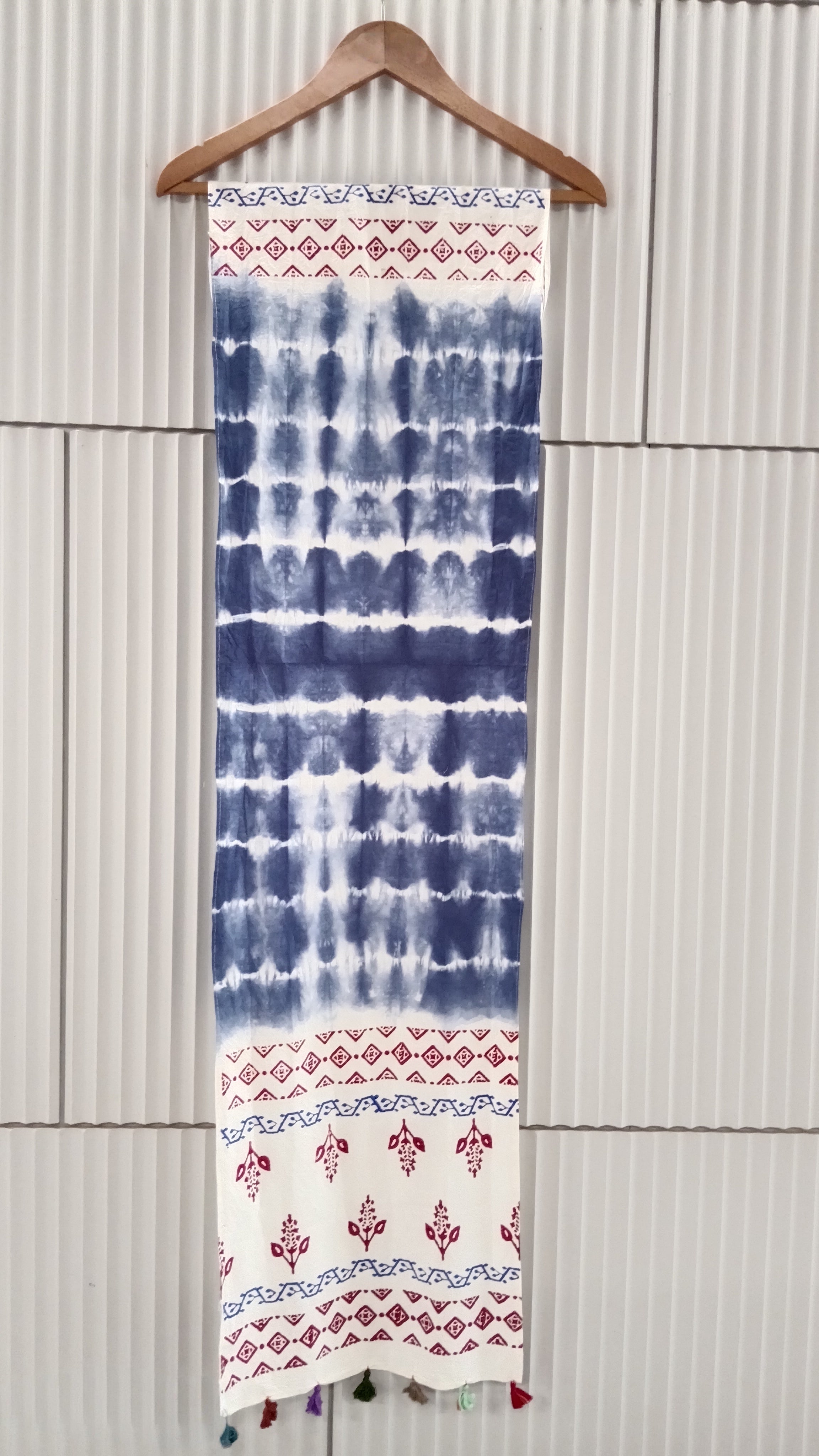 Indigo Mirage Handcrafted Bandhani Tie-Dye Cotton Stole