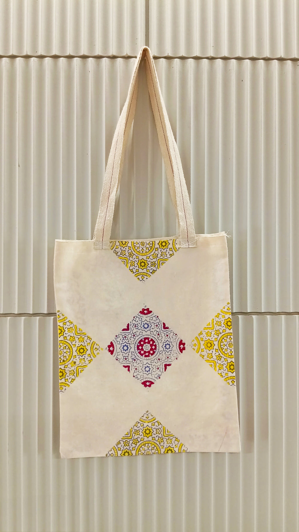 Sunlit Dunes Handcrafted Block-Printed Cotton Tote Bag