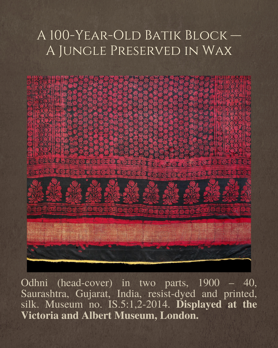 Vanraj Batik Craft Meets Wilderness Hand-Blocked Cotton Stole