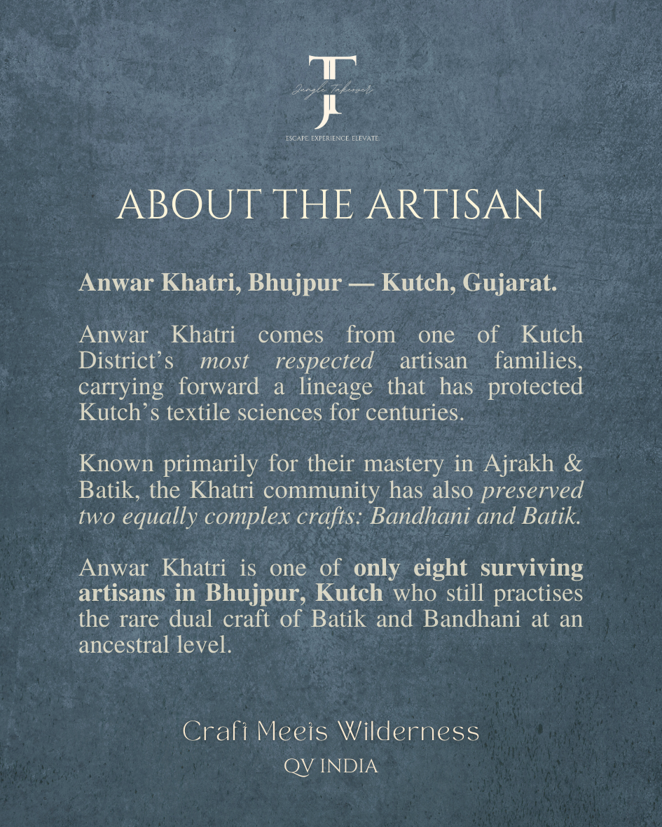 Moonlight Elephant Batik Craft Meets Wilderness Hand-Blocked Cotton Stole