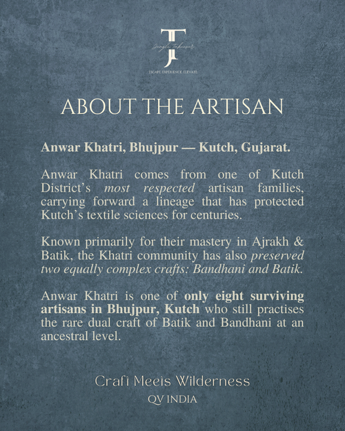 Elephant Grove Batik Craft Meets Wilderness Hand-Blocked Cotton Stole