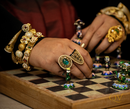 Nashq Antique Adjustable Gold-Plated Ring