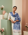 Indigo Mirage Handcrafted Bandhani Tie-Dye Cotton Stole