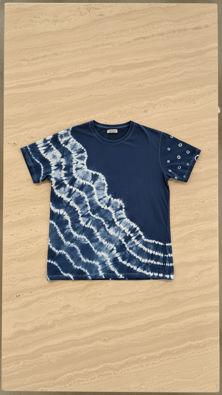 Indigo Rann Handcrafted Bandhani Tie-Dye Cotton T-shirt